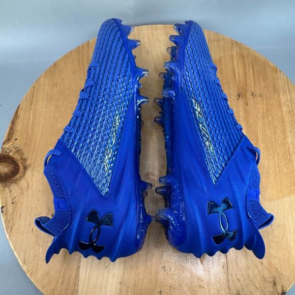 Under Armour Blur Smoke 2.0 MC Suede Mens Size 9.5 Football Cleats Royal Blue - Picture 6 of 9